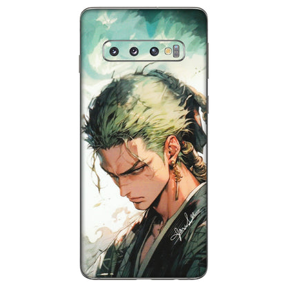 Samsung A/S Series Phone Skins (All Models) - New Roronoa Zoro One Picece Anime - Matte Finish (M-140) Samsung Galaxy S10