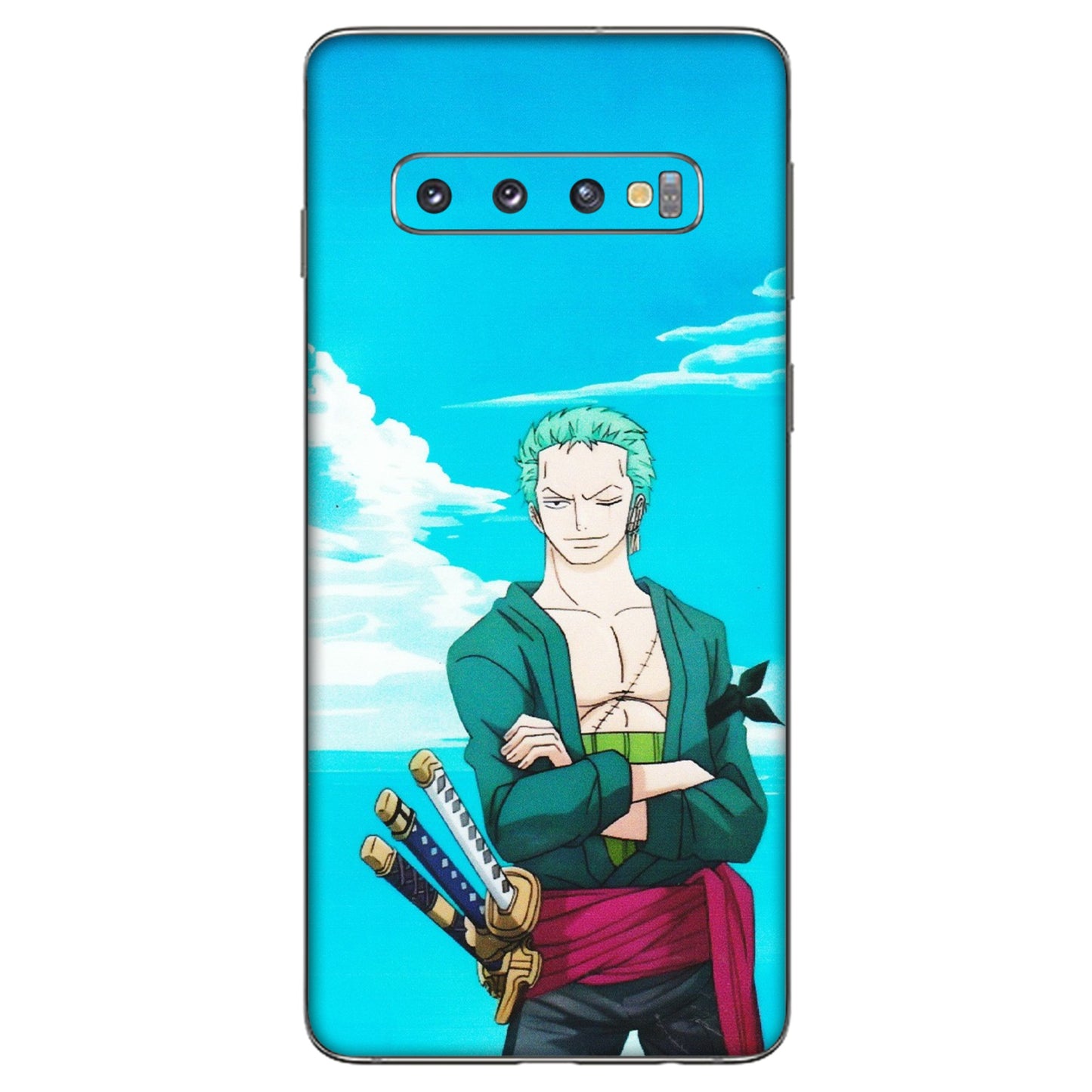 Samsung A/S Series Phone Skins (All Models) - Cool Swordman Zoro Anime - Matte Finish (M-143) Samsung Galaxy S10