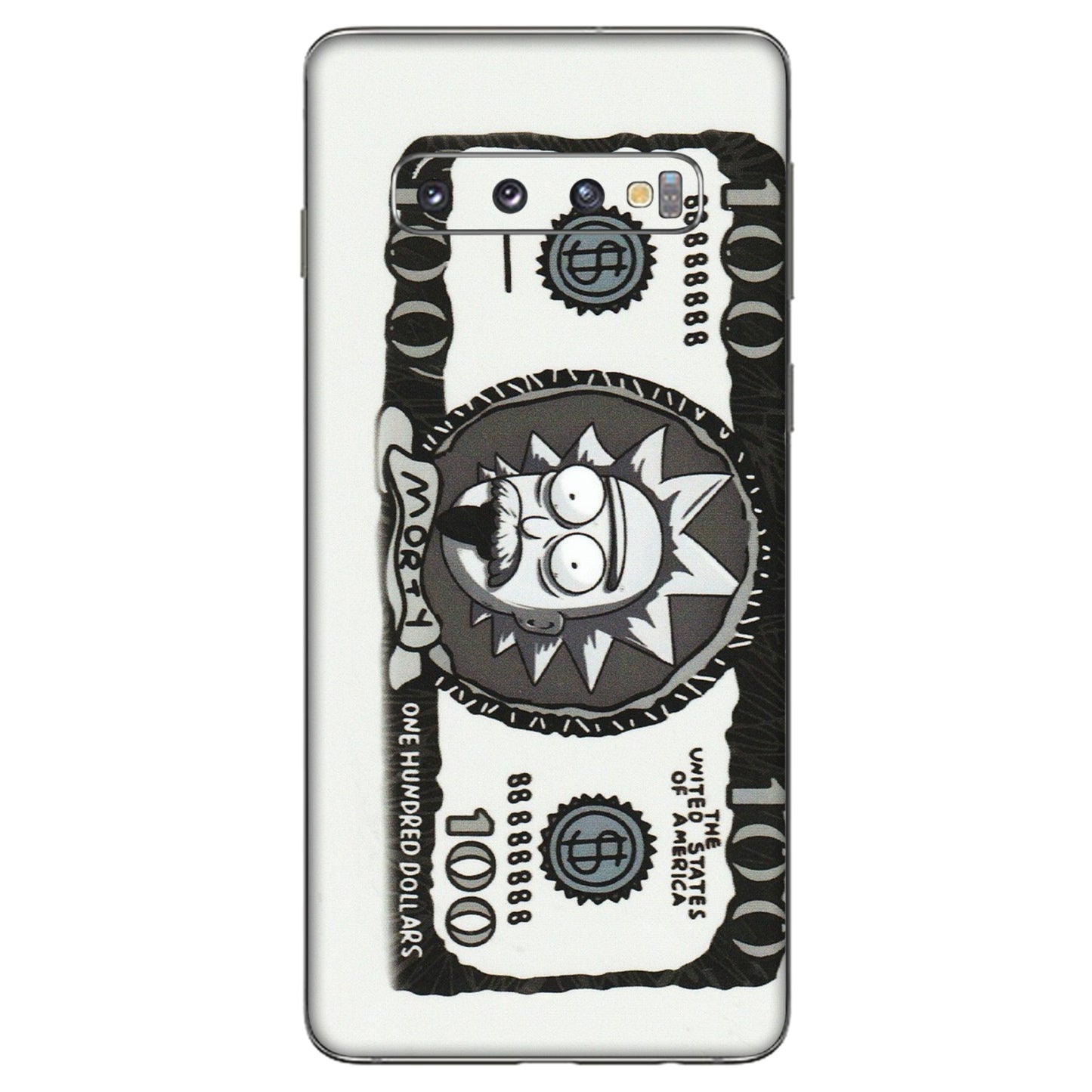 Samsung A/S Series Phone Skins (All Models) - Rick And Morty Hundred Dollar Anime - Matte Finish (M-161) Samsung Galaxy S10