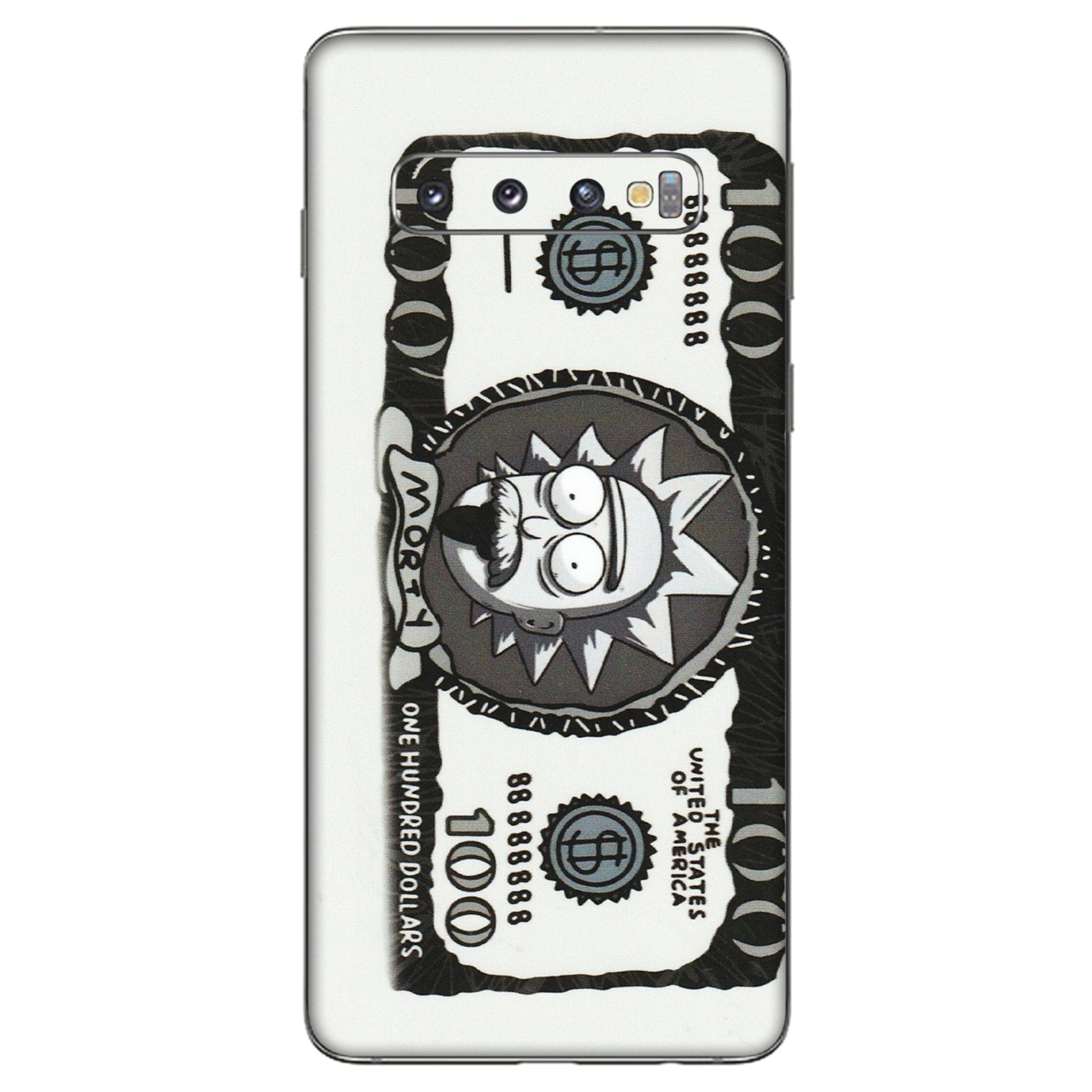 Samsung A/S Series Phone Skins (All Models) - Rick And Morty Hundred Dollar Anime - Matte Finish (M-161) Samsung Galaxy S10