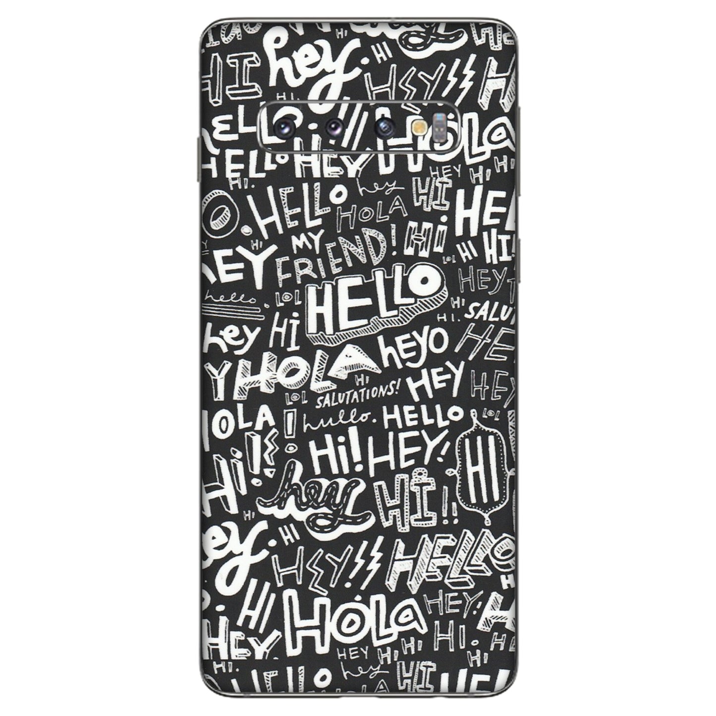 Samsung A/S Series Phone Skins (All Models) - Hi Hello Doodles - Matte Finish (M-25) Samsung Galaxy S10