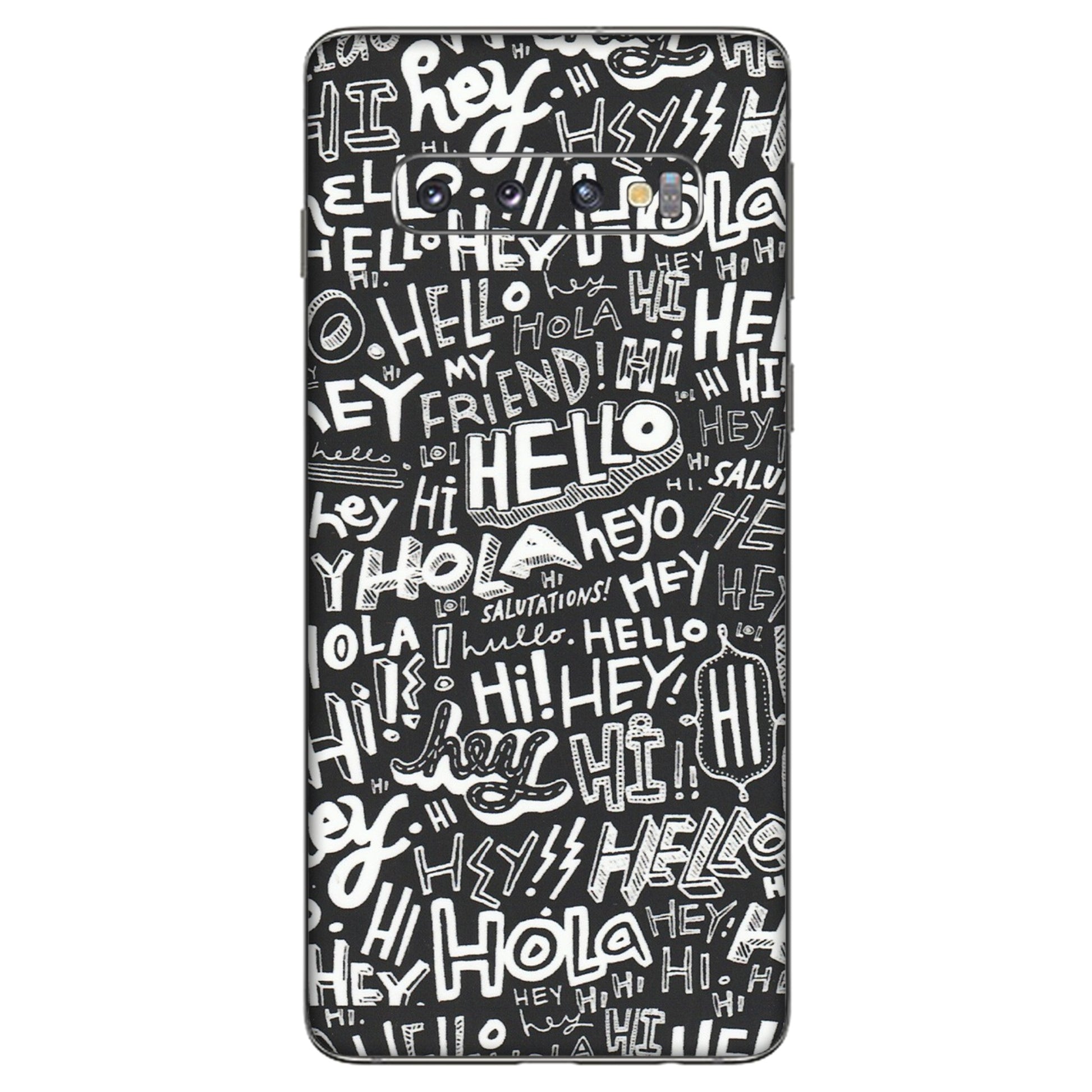 Samsung A/S Series Phone Skins (All Models) - Hi Hello Doodles - Matte Finish (M-25) Samsung Galaxy S10