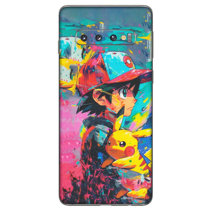 Samsung A/S Series Phone Skins (All Models) - Ash & Pikachu - Matte Finish (M-26) Samsung Galaxy S10