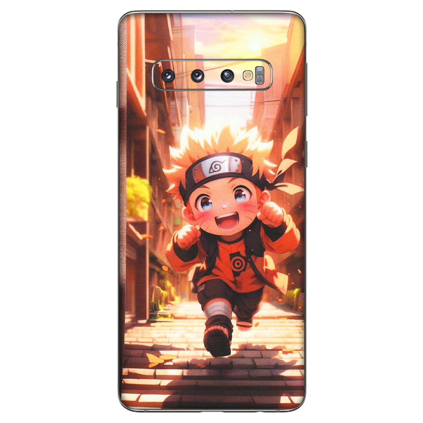 Samsung A/S Series Phone Skins (All Models) - Naruto Cute Toon Running - Matte Finish (M-04) Samsung Galaxy S10