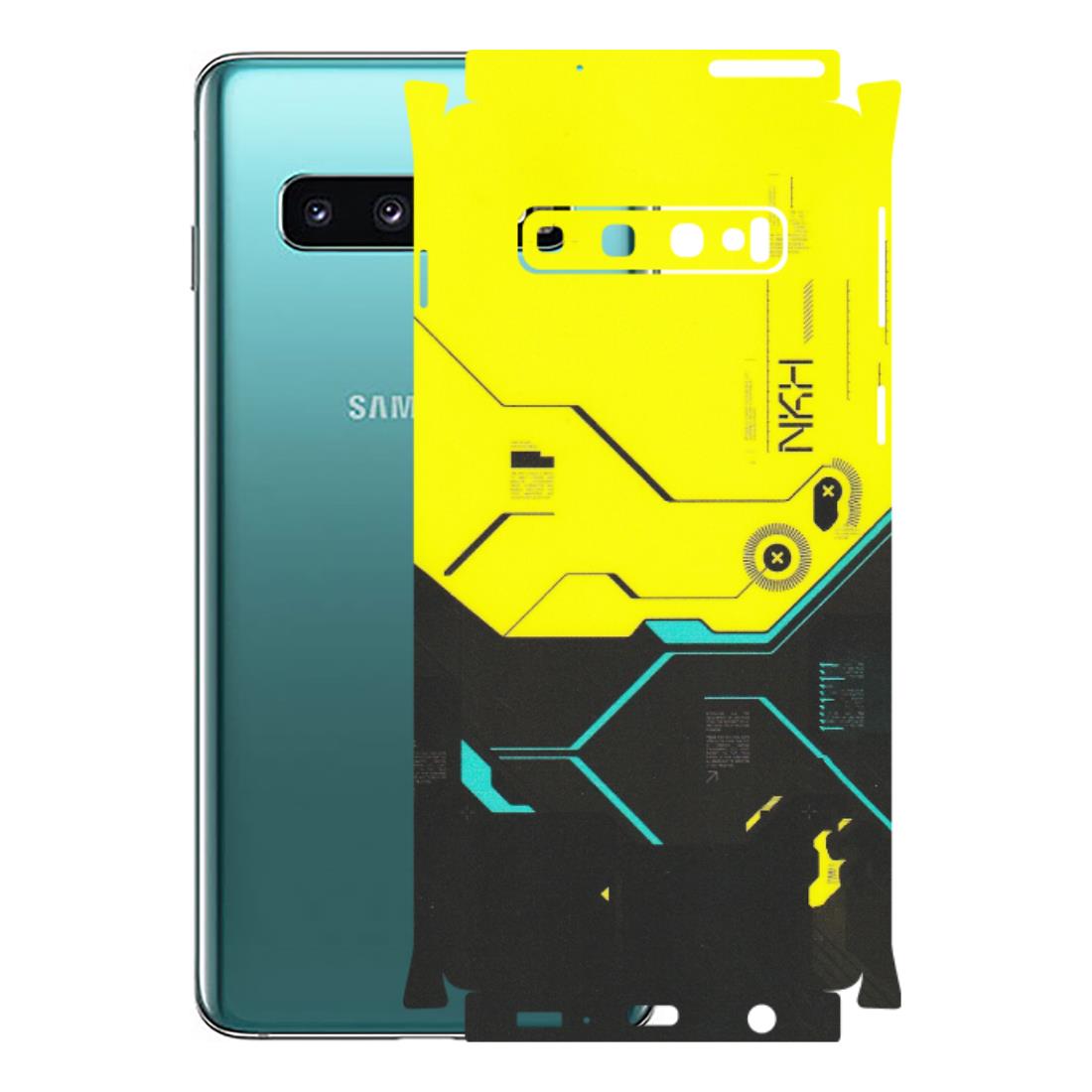 Samsung A/S Series Phone Skins (All Models) - Black Yellow Technica - Matte Finish (M-53) Samsung Galaxy S10