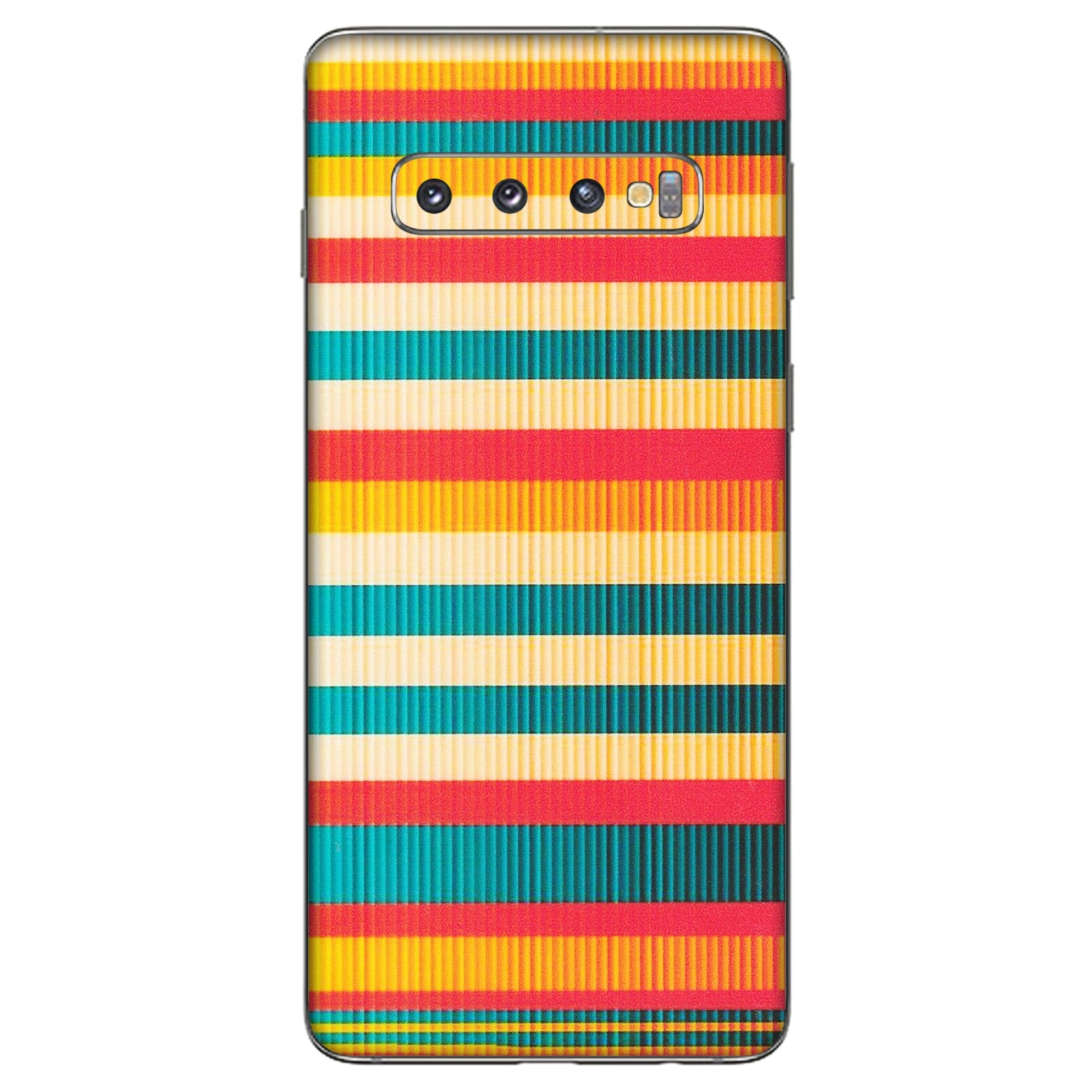 Samsung A/S Series Phone Skins (All Models) - Colourful Stripes Soothing Effect - Matte Finish (M-86) Samsung Galaxy S10