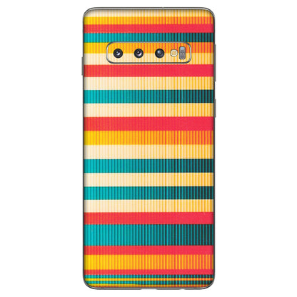 Samsung A/S Series Phone Skins (All Models) - Colourful Stripes Soothing Effect - Matte Finish (M-86) Samsung Galaxy S10