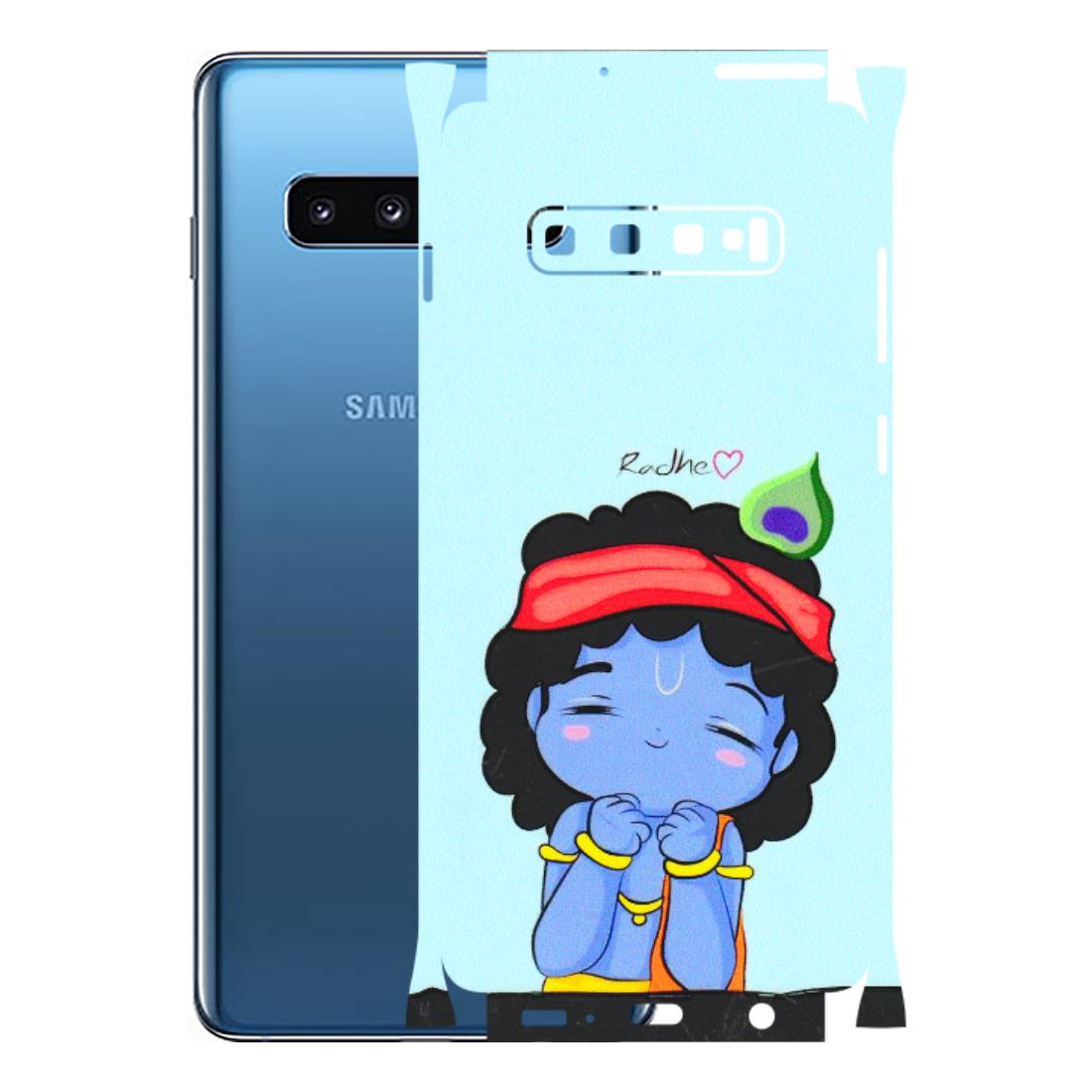 Samsung A/S Series Phone Skins (All Models) - Radhe Radhe Cute Toon - 3D Embossed Finish (L-05) Samsung Galaxy S10 Plus