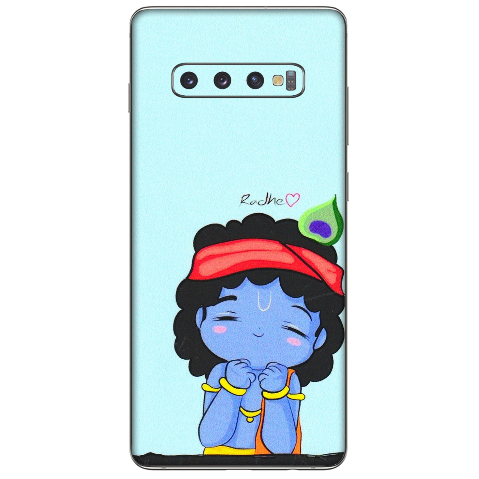 Samsung A/S Series Phone Skins (All Models) - Radhe Radhe Cute Toon - 3D Embossed Finish (L-05) Samsung Galaxy S10 Plus