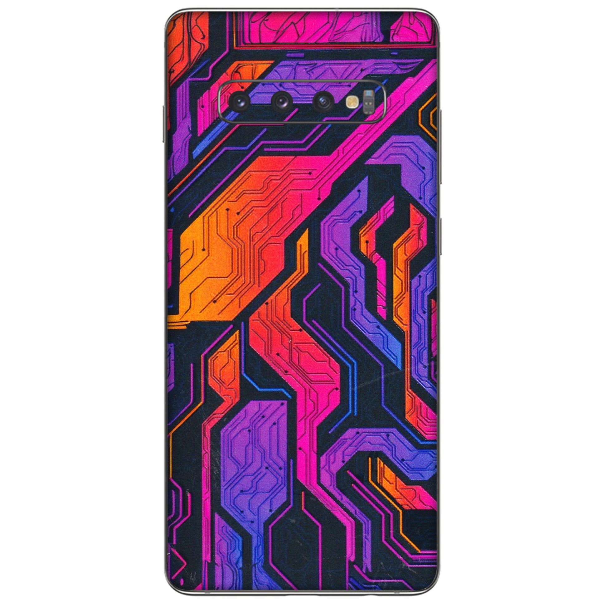 Samsung A/S Series Phone Skins (All Models) - Tech Circuits Futuristic - 3D Embossed Finish (L-07) Samsung Galaxy S10 Plus