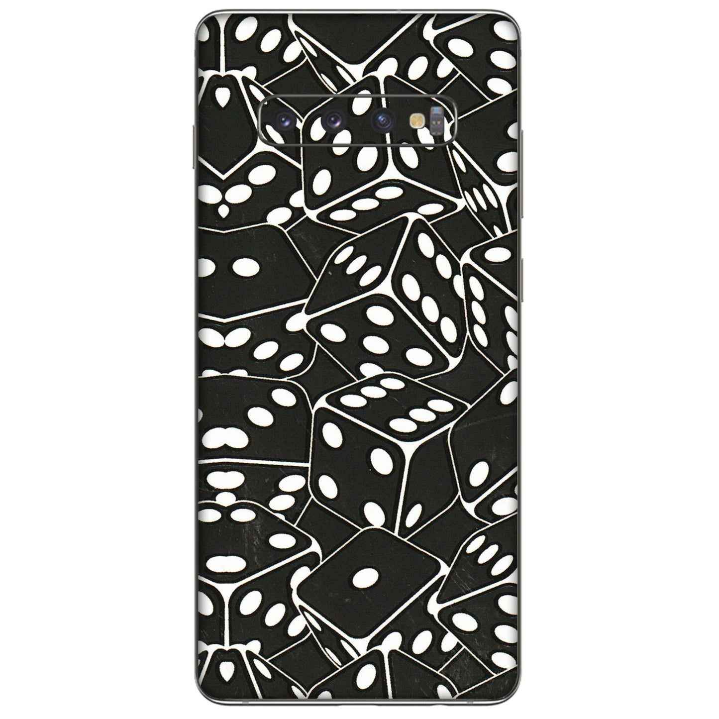 Samsung A/S Series Phone Skins (All Models) - Big Black Dices - 3D Embossed Finish (L-106) Samsung Galaxy S10 Plus