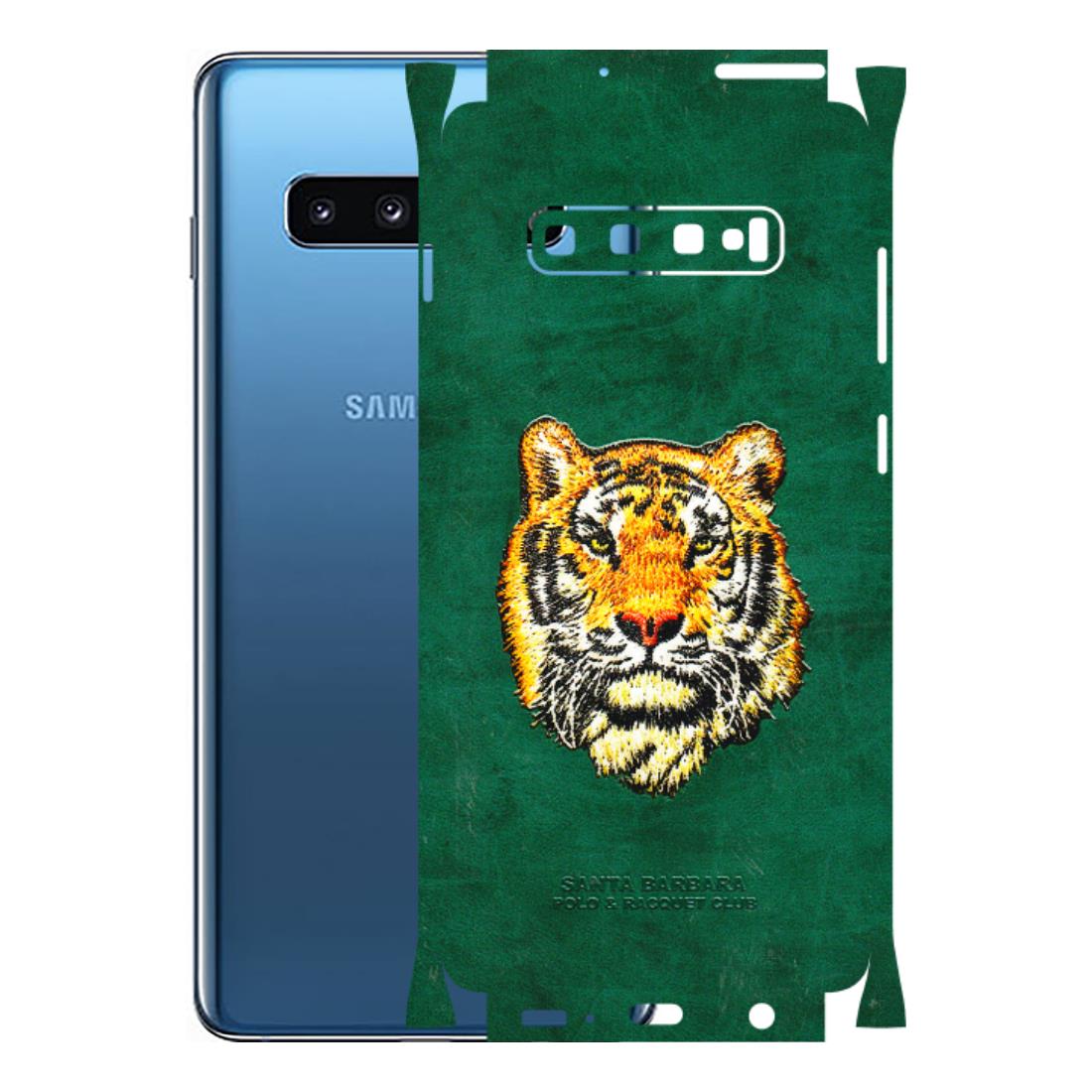 Samsung A/S Series Phone Skins (All Models) - Leather Feel Tiger - 3D Embossed Finish (L-111) Samsung Galaxy S10 Plus