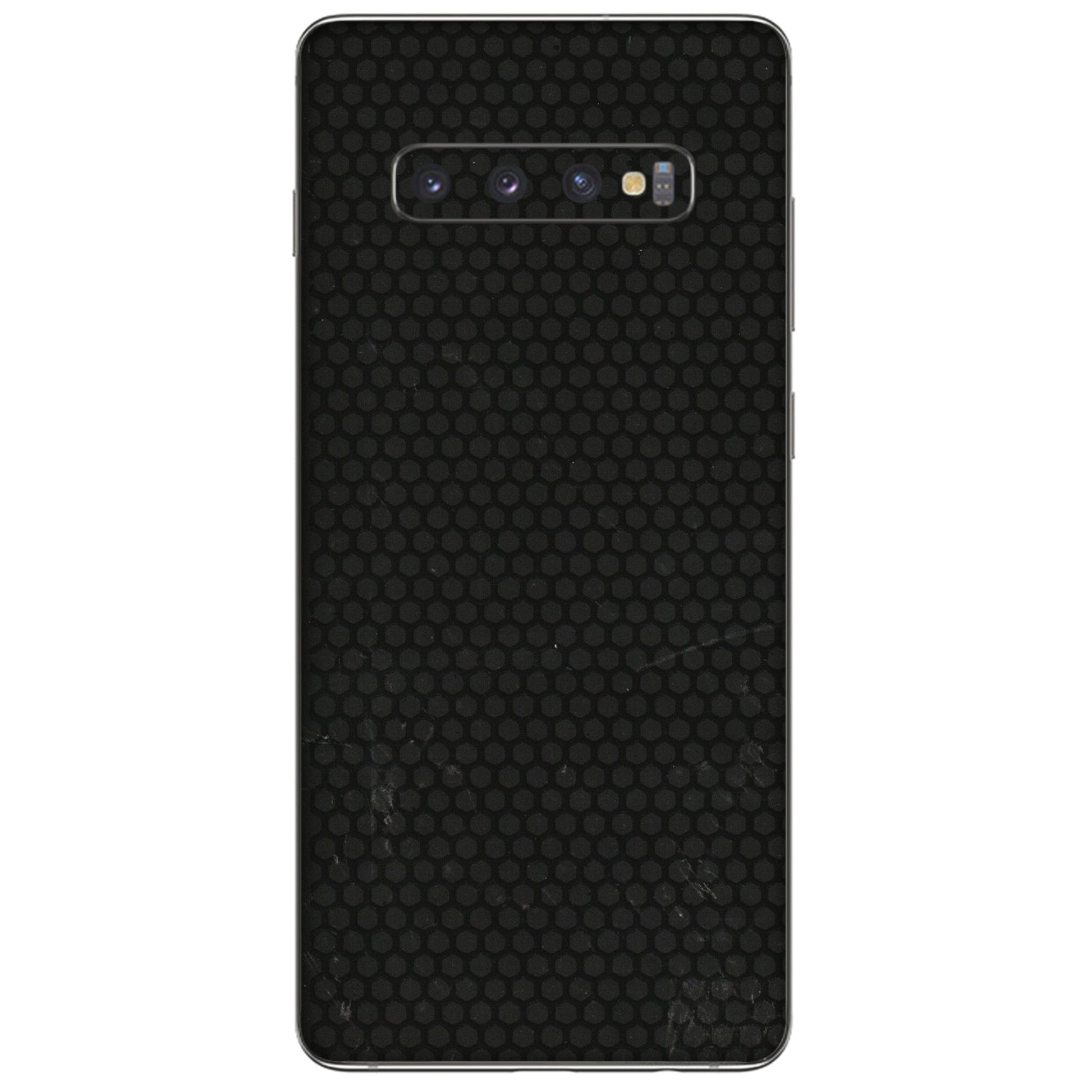 Samsung A/S Series Phone Skins (All Models) - Black honeycomb - 3D Embossed Finish (L-114) Samsung Galaxy S10 Plus