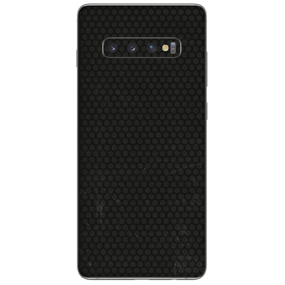 Samsung A/S Series Phone Skins (All Models) - Black honeycomb - 3D Embossed Finish (L-114) Samsung Galaxy S10 Plus