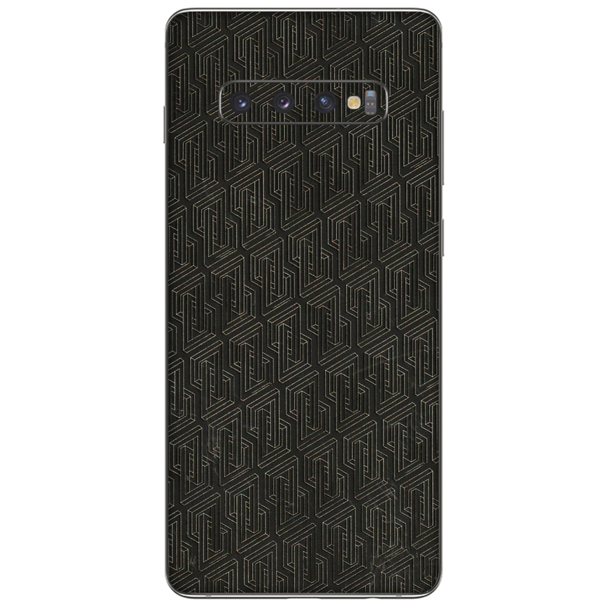 Samsung A/S Series Phone Skins (All Models) - Black Abstract Pattern - 3D Embossed Finish (L-117) Samsung Galaxy S10 Plus
