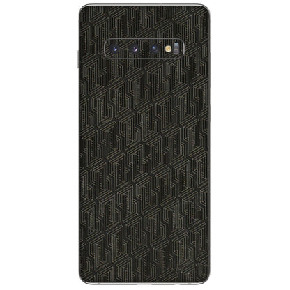 Samsung A/S Series Phone Skins (All Models) - Black Abstract Pattern - 3D Embossed Finish (L-117) Samsung Galaxy S10 Plus