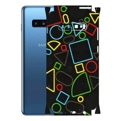 Samsung A/S Series Phone Skins (All Models) - Black Shapes - 3D Embossed Finish (L-131) Samsung Galaxy S10 Plus