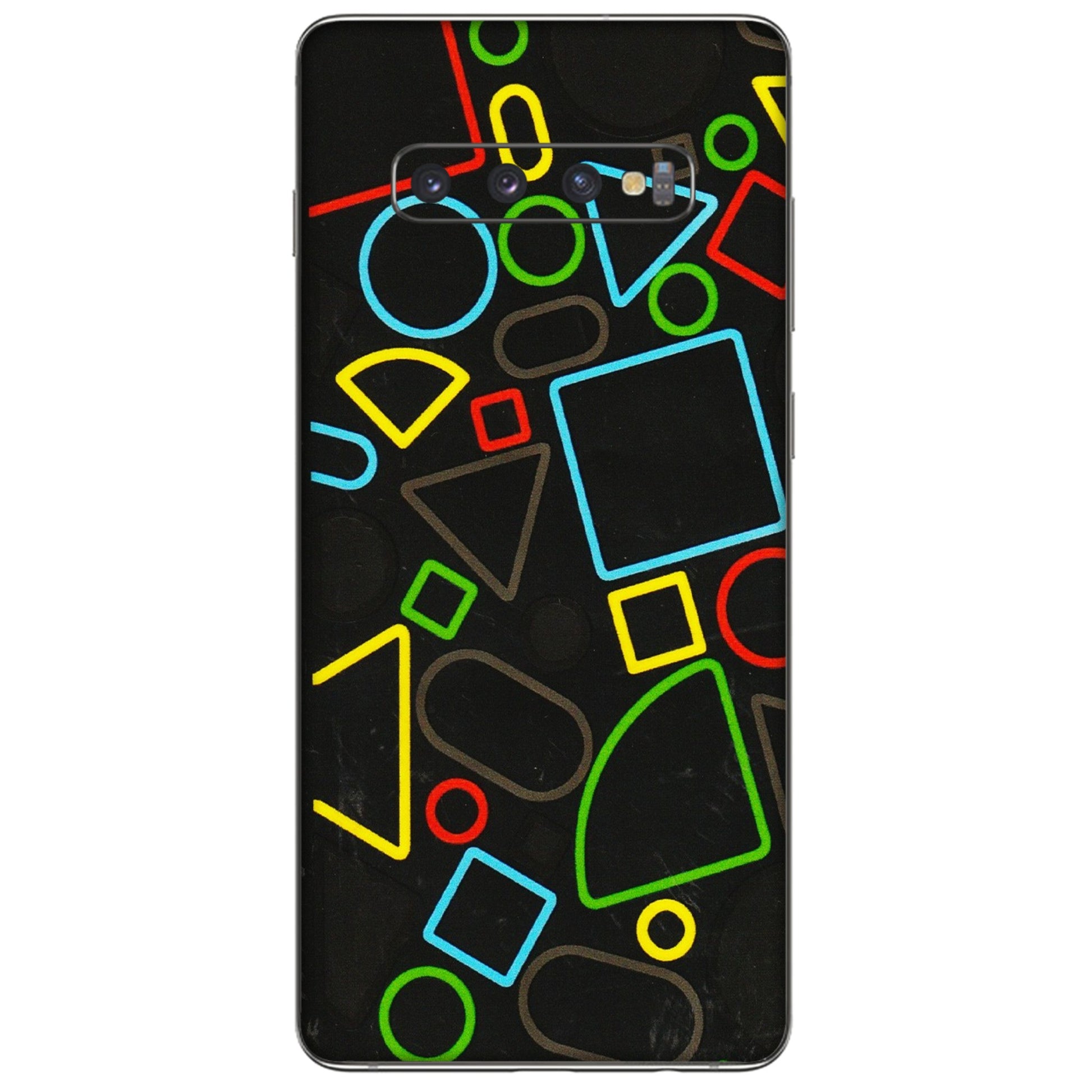 Samsung A/S Series Phone Skins (All Models) - Black Shapes - 3D Embossed Finish (L-131) Samsung Galaxy S10 Plus