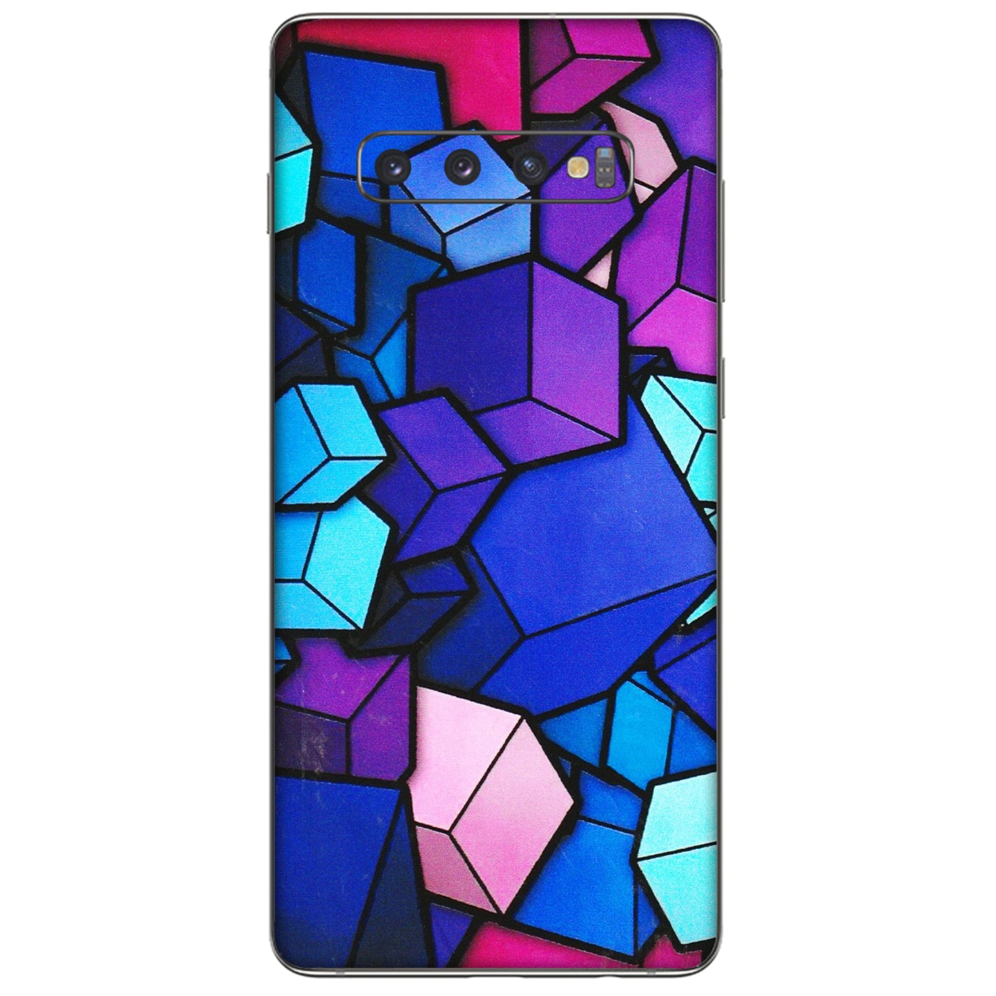 Samsung A/S Series Phone Skins (All Models) - Cube Doodle - 3D Embossed Finish (L-141) Samsung Galaxy S10 Plus