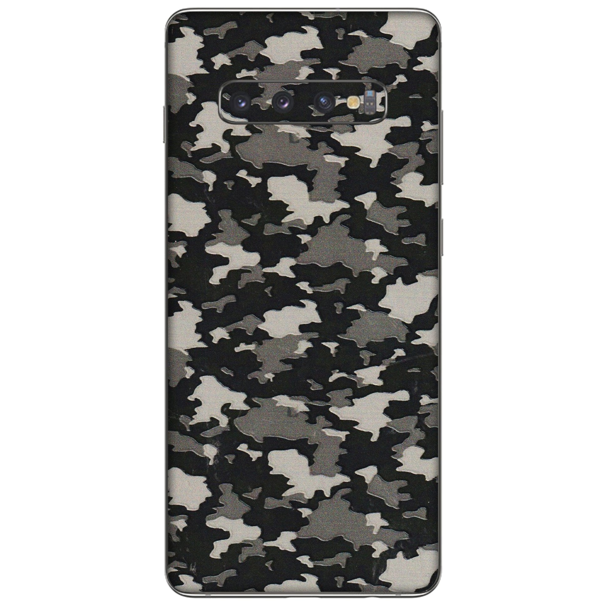 Samsung A/S Series Phone Skins (All Models) - Black/Grey Camoflaunge - 3D Embossed Finish (L-142) Samsung Galaxy S10 Plus