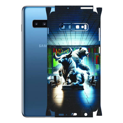 Samsung A/S Series Phone Skins (All Models) - Stock Market Sensex Bear vs Bulls - 3D Embossed Finish (L-15) Samsung Galaxy S10 Plus