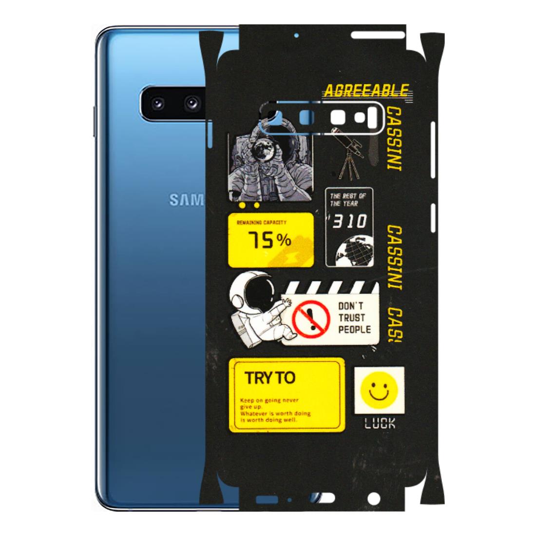 Samsung A/S Series Phone Skins (All Models) - Black Cassini - 3D Embossed Finish (L-161) Samsung Galaxy S10 Plus