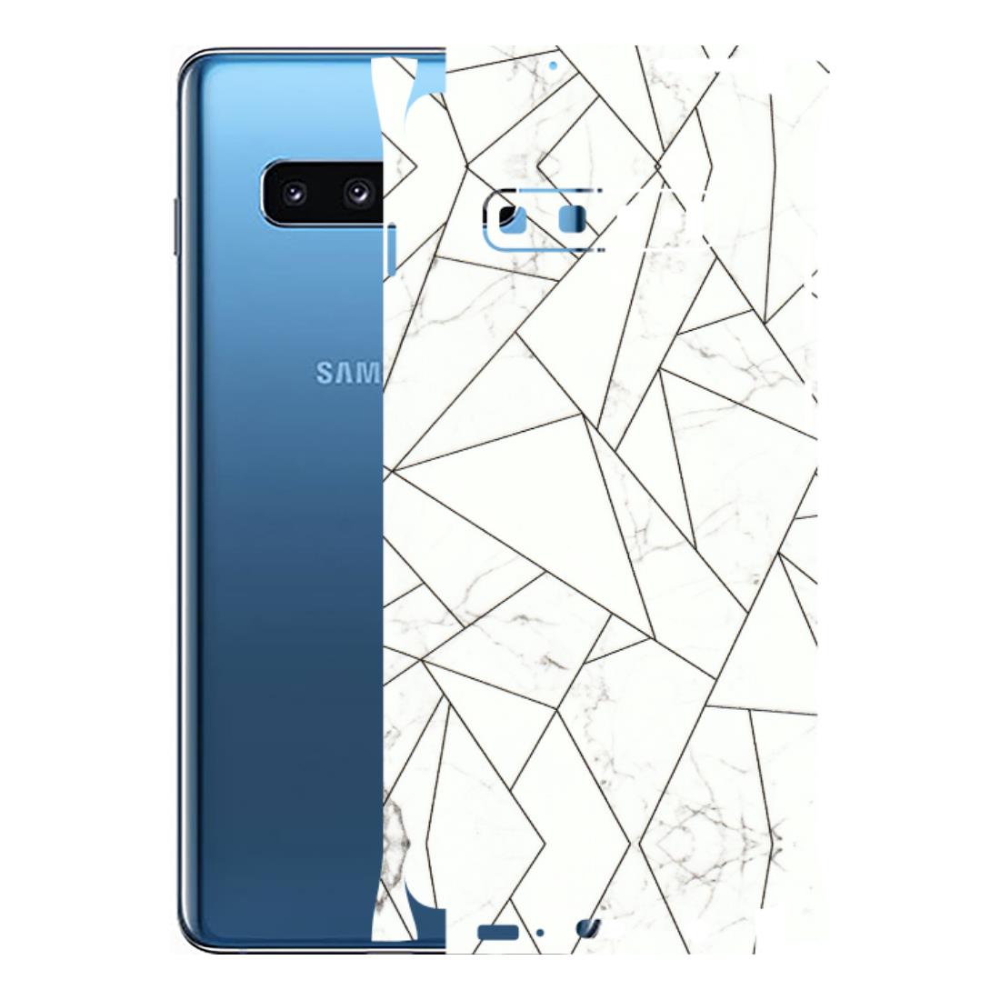 Samsung A/S Series Phone Skins (All Models) - Luxury White Marble Effect - 3D Embossed Finish (L-168) Samsung Galaxy S10 Plus