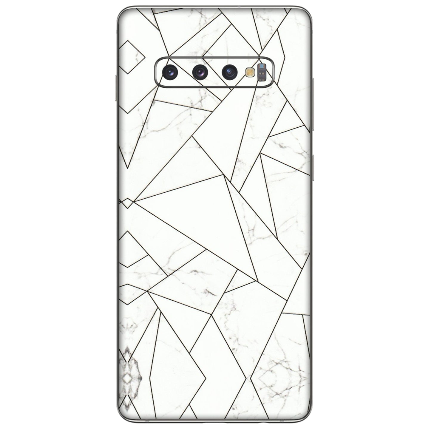 Samsung A/S Series Phone Skins (All Models) - Luxury White Marble Effect - 3D Embossed Finish (L-168) Samsung Galaxy S10 Plus
