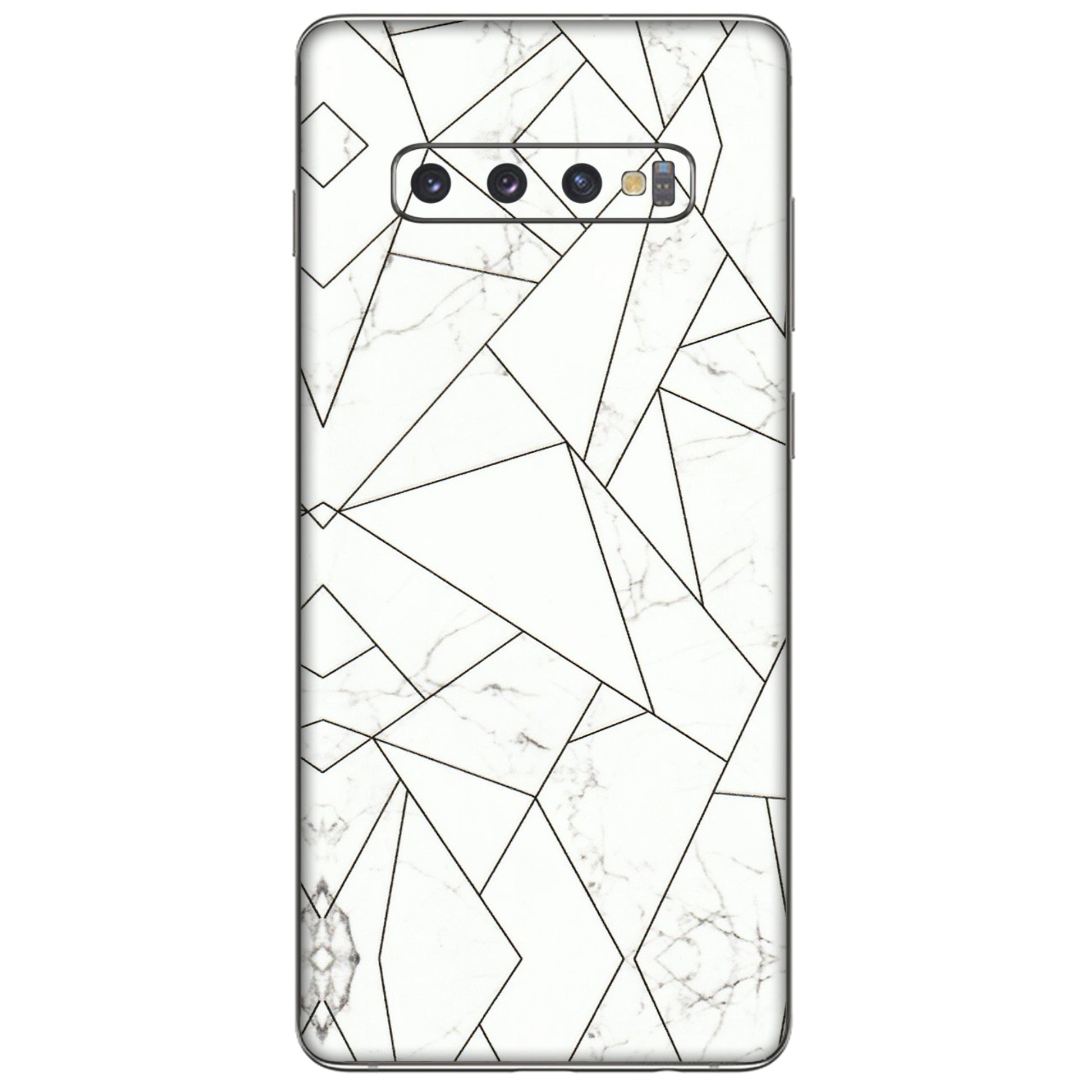 Samsung A/S Series Phone Skins (All Models) - Luxury White Marble Effect - 3D Embossed Finish (L-168) Samsung Galaxy S10 Plus