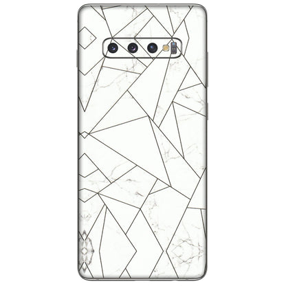 Samsung A/S Series Phone Skins (All Models) - Luxury White Marble Effect - 3D Embossed Finish (L-168) Samsung Galaxy S10 Plus