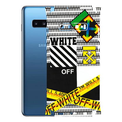 Samsung A/S Series Phone Skins (All Models) - White Off Abstract - 3D Embossed Finish (L-172) Samsung Galaxy S10 Plus