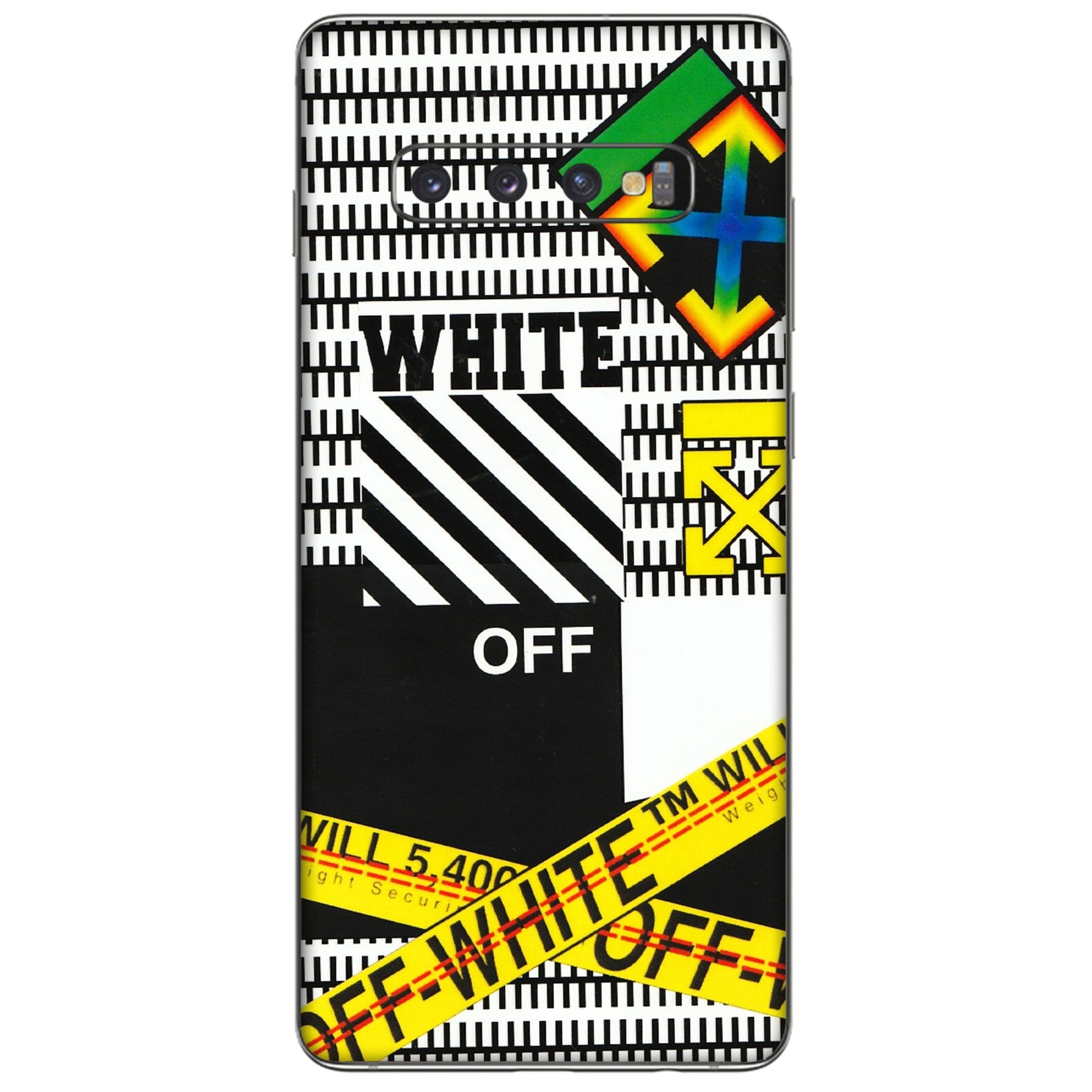 Samsung A/S Series Phone Skins (All Models) - White Off Abstract - 3D Embossed Finish (L-172) Samsung Galaxy S10 Plus