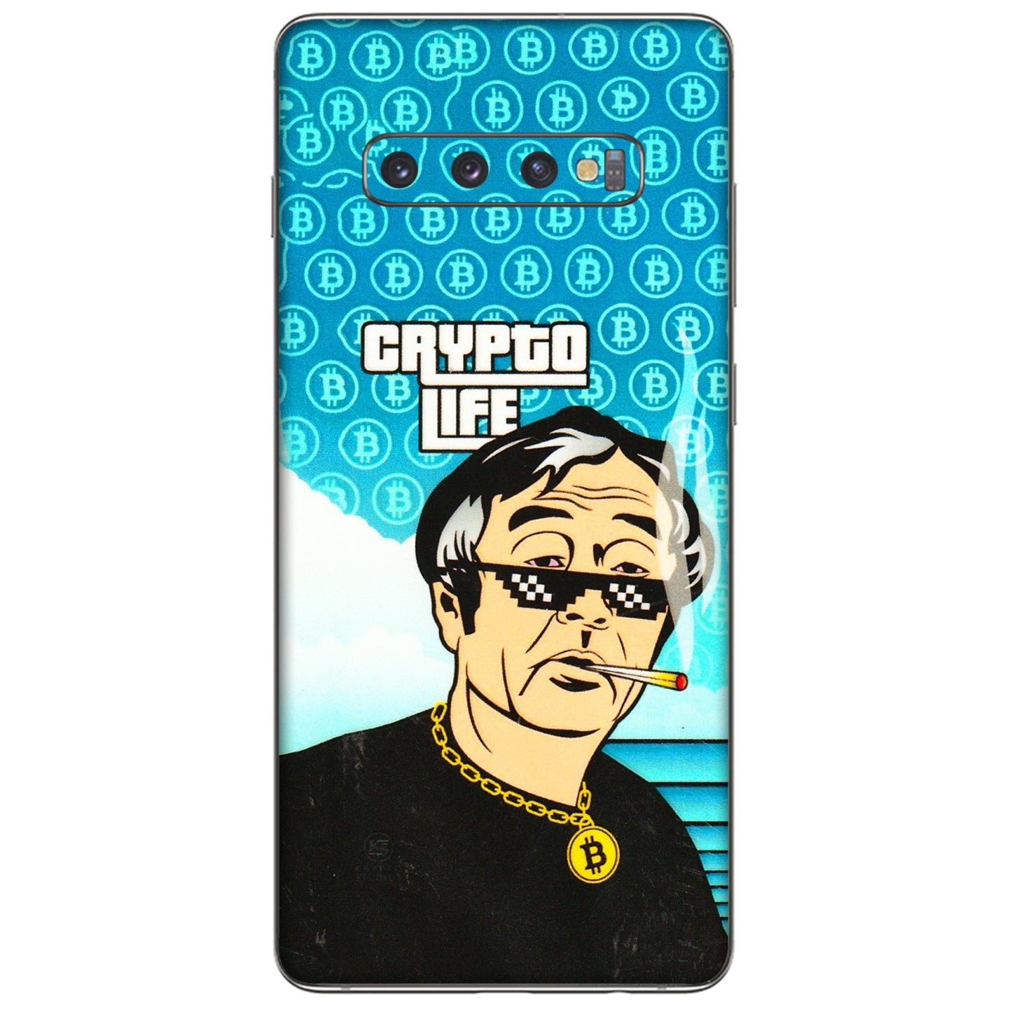 Samsung A/S Series Phone Skins (All Models) - Crypto Thug Life - 3D Embossed Finish (L-179) Samsung Galaxy S10 Plus