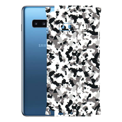 Samsung A/S Series Phone Skins (All Models) - White Black Camouflage - 3D Embossed Finish (L-18) Samsung Galaxy S10 Plus