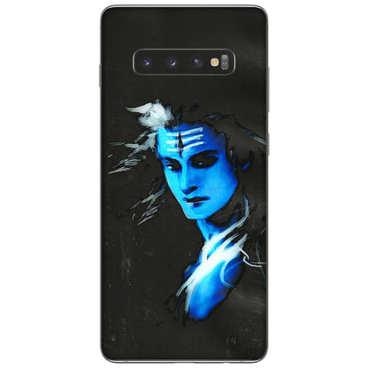 Samsung A/S Series Phone Skins (All Models) - Har Har Mahadev Blue/Black - 3D Embossed Finish (L-185) Samsung Galaxy S10 Plus