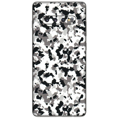 Samsung A/S Series Phone Skins (All Models) - White Black Camouflage - 3D Embossed Finish (L-18) Samsung Galaxy S10 Plus