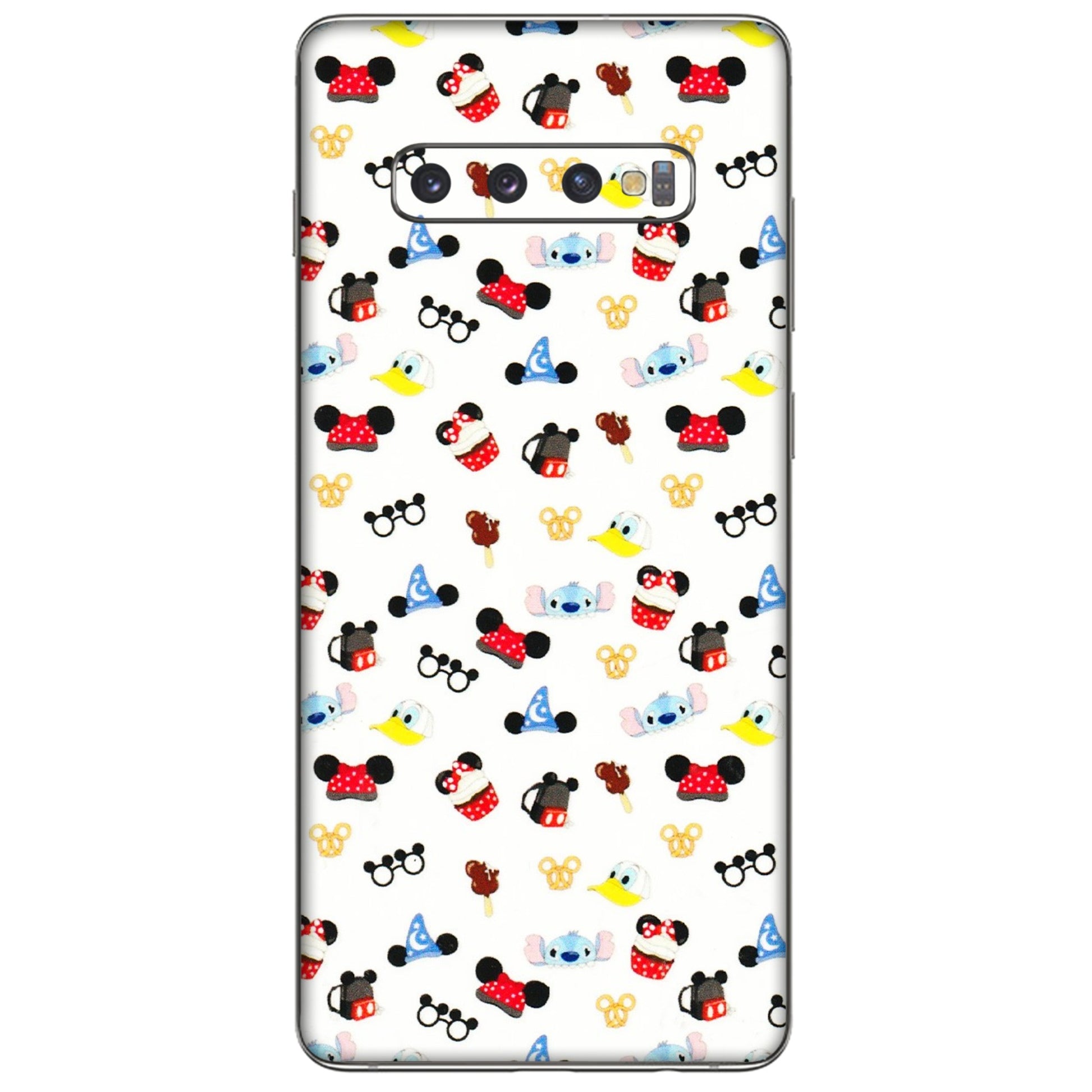 Samsung A/S Series Phone Skins (All Models) - Minnie Mouse & Donald Doodles s - 3D Embossed Finish (L-194) Samsung Galaxy S10 Plus