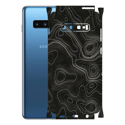 Samsung A/S Series Phone Skins (All Models) - Black Swirl - 3D Embossed Finish (L-196) Samsung Galaxy S10 Plus