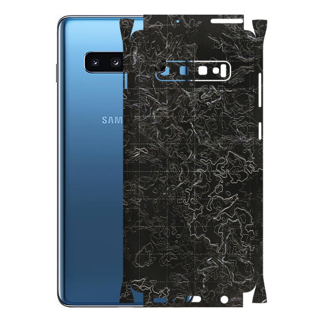 Samsung A/S Series Phone Skins (All Models) - Black map Texture - 3D Embossed Finish (L-201) Samsung Galaxy S10 Plus