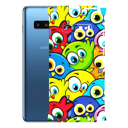 Samsung A/S Series Phone Skins (All Models) - Cute Fluffy Birds - 3D Embossed Finish (L-213) Samsung Galaxy S10 Plus