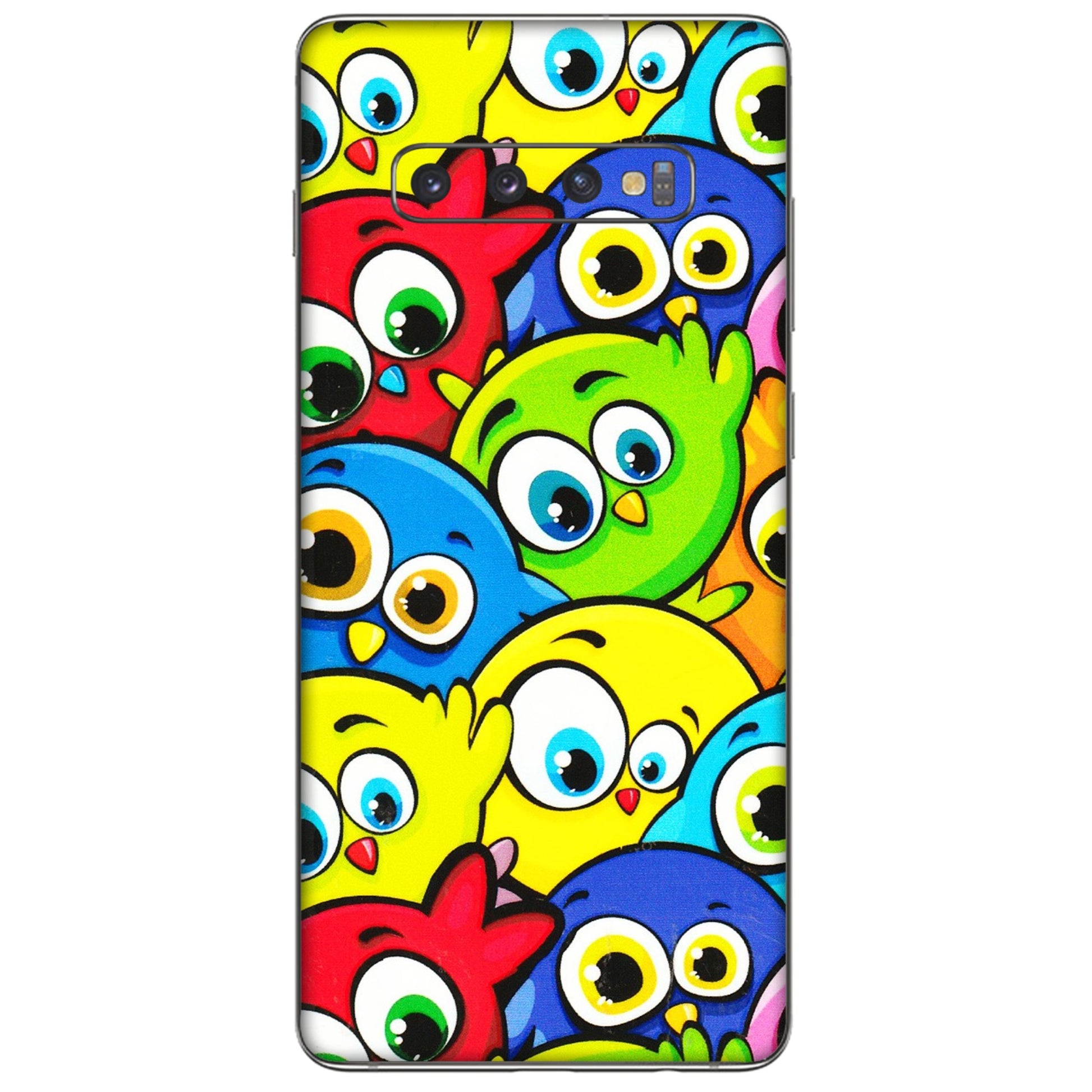 Samsung A/S Series Phone Skins (All Models) - Cute Fluffy Birds - 3D Embossed Finish (L-213) Samsung Galaxy S10 Plus