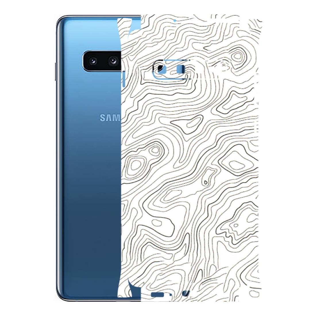 Samsung A/S Series Phone Skins (All Models) - White Black Swirls - 3D Embossed Finish (L-219) Samsung Galaxy S10 Plus