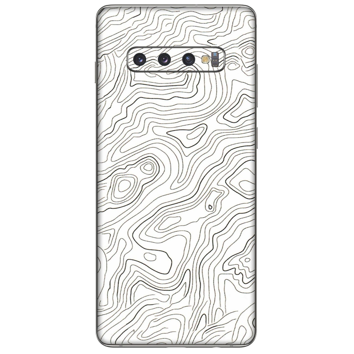 Samsung A/S Series Phone Skins (All Models) - White Black Swirls - 3D Embossed Finish (L-219) Samsung Galaxy S10 Plus