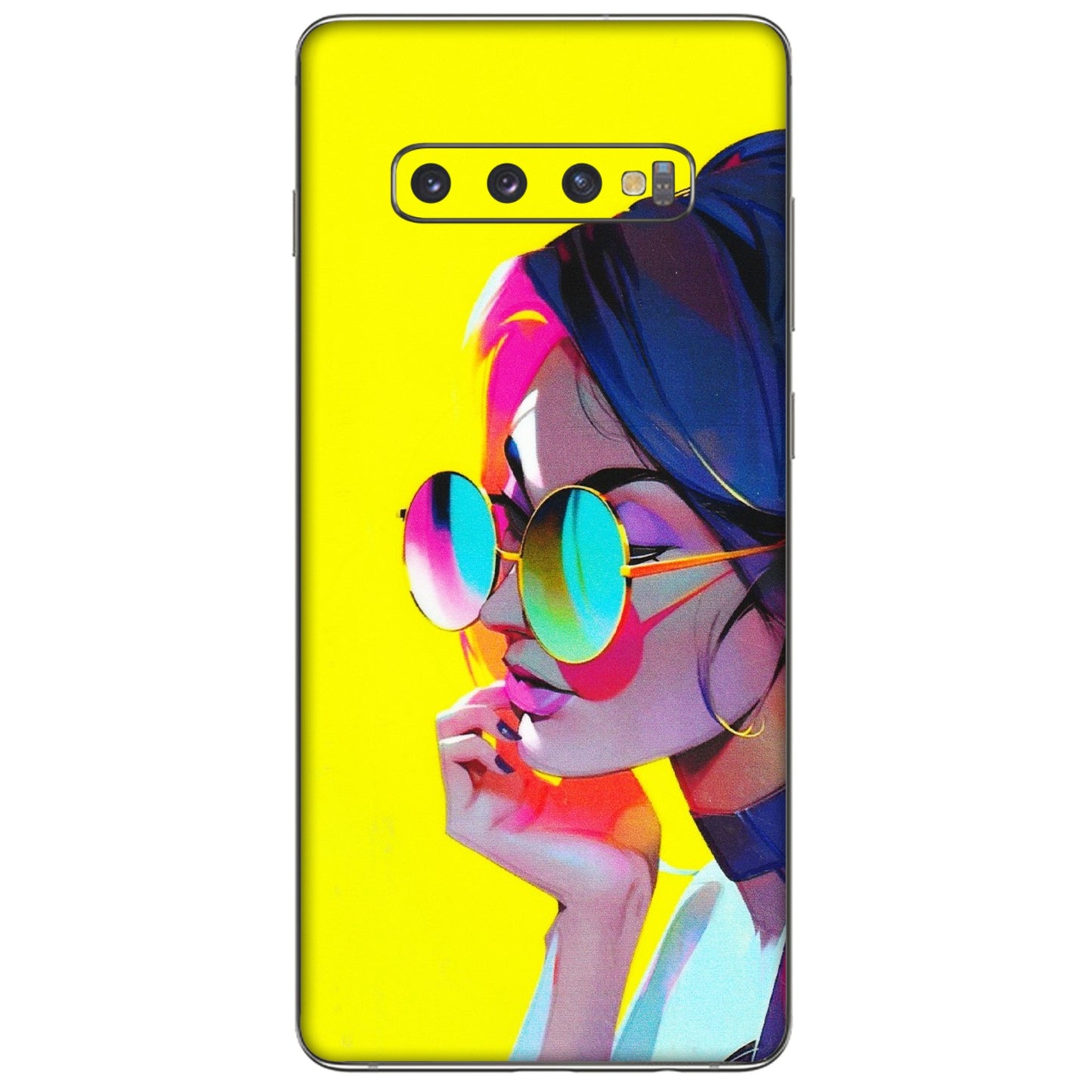 Samsung A/S Series Phone Skins (All Models) - Bold Stylish Girl - 3D Embossed Finish (L-222) Samsung Galaxy S10 Plus