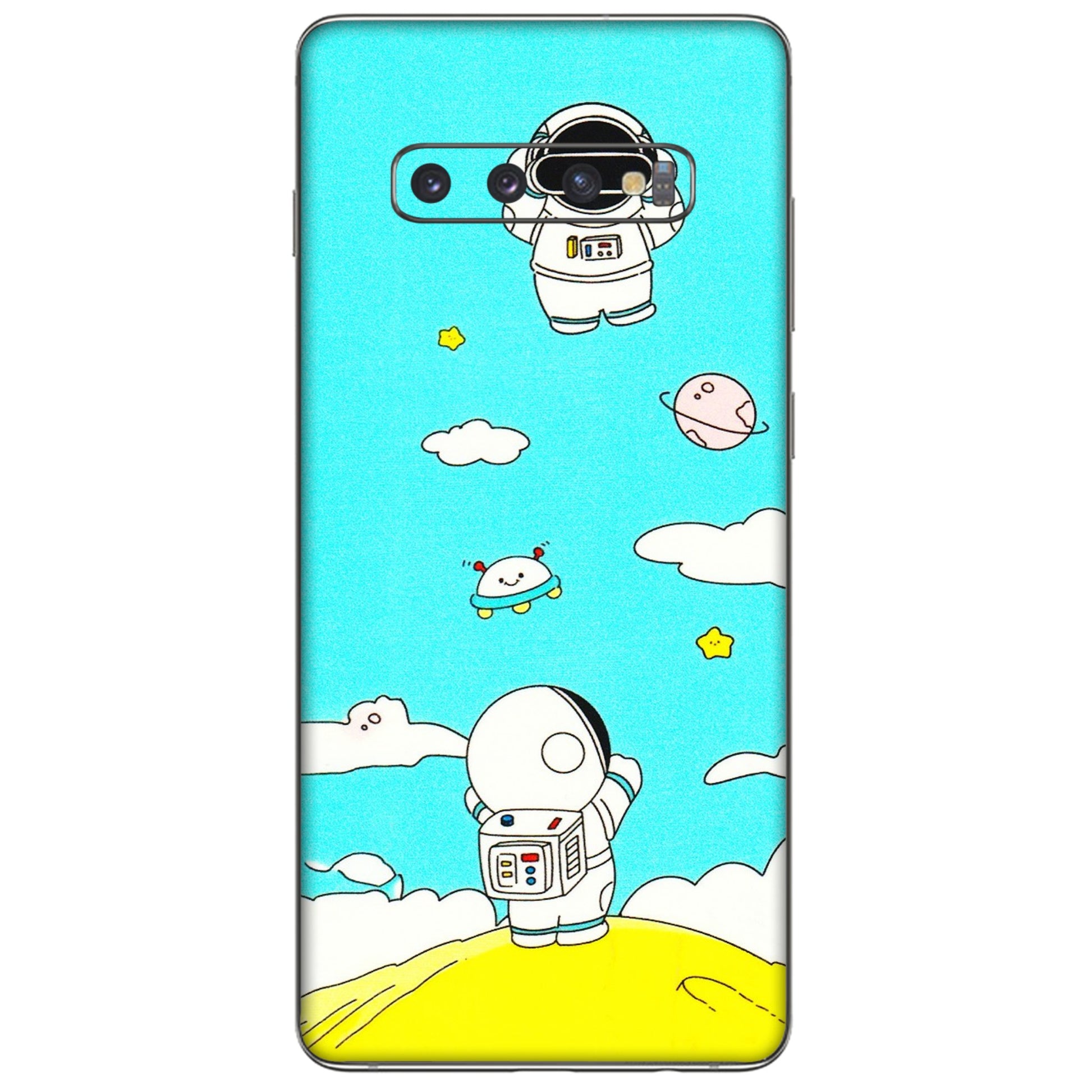 Samsung A/S Series Phone Skins (All Models) - Blue Skies Astro Float - 3D Embossed Finish (L-230) Samsung Galaxy S10 Plus