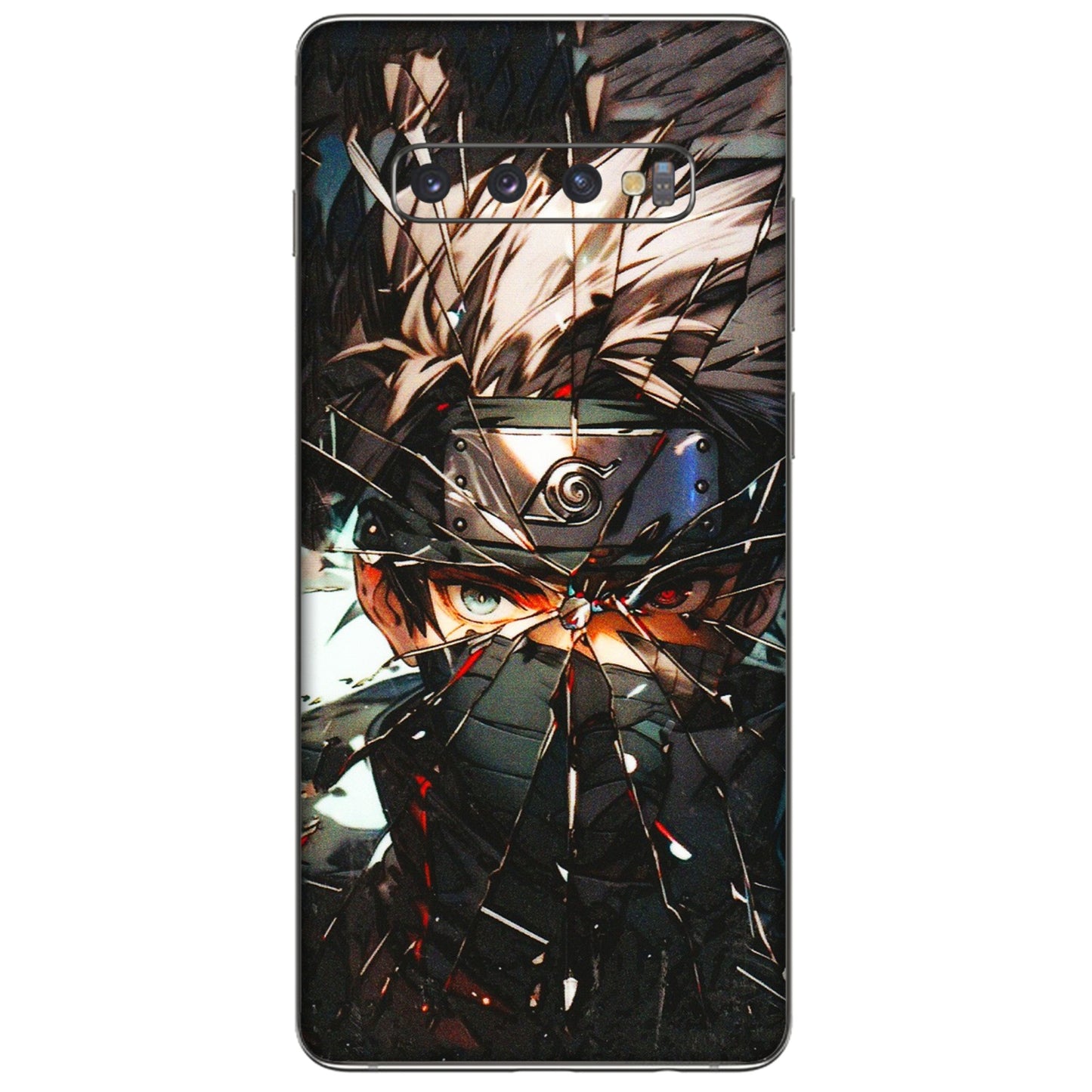 Samsung A/S Series Phone Skins (All Models) - Kakashi Shattered Glass Effect - 3D Embossed Finish (L-237) Samsung Galaxy S10 Plus