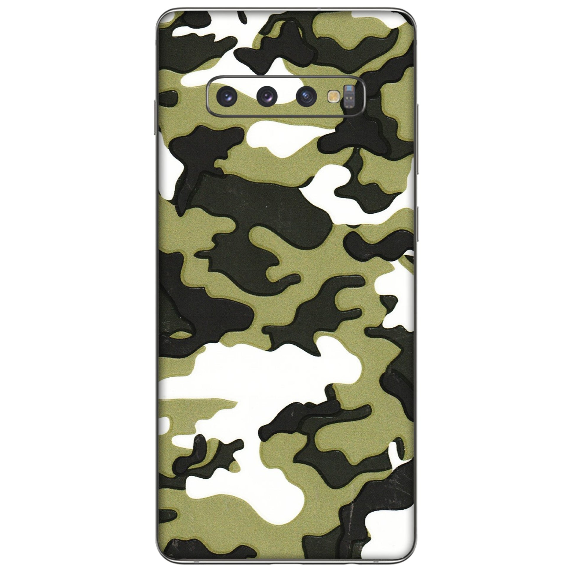Samsung A/S Series Phone Skins (All Models) - Camouflages White And Green - 3D Embossed Finish (L-243) Samsung Galaxy S10 Plus