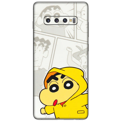 Samsung A/S Series Phone Skins (All Models) - Yellow Shinchan Comic - 3D Embossed Finish (L-246) Samsung Galaxy S10 Plus