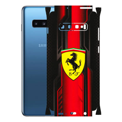 Samsung A/S Series Phone Skins (All Models) - Black Ferrari Logo - 3D Embossed Finish (L-253) Samsung Galaxy S10 Plus