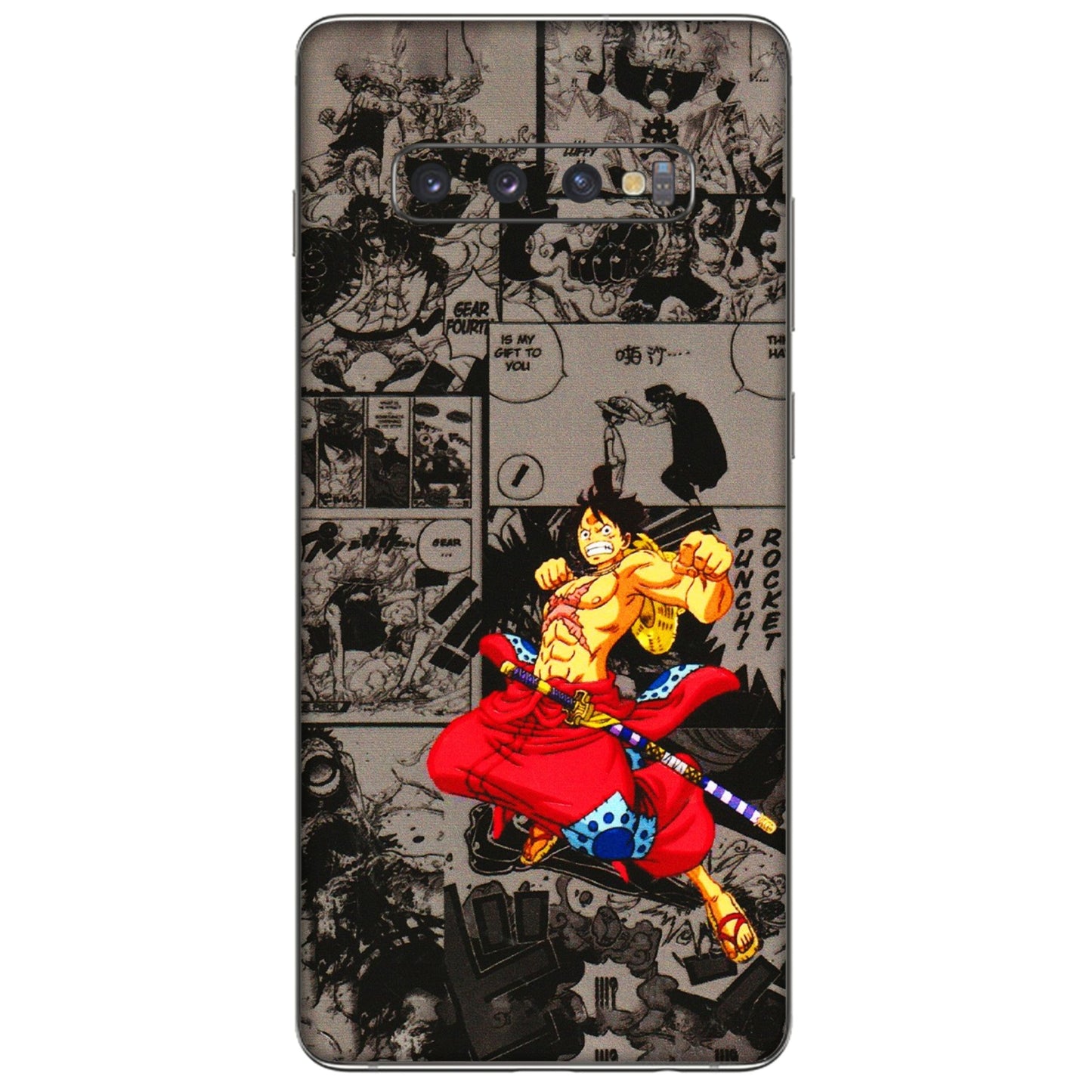 Samsung A/S Series Phone Skins (All Models) - One Piece Rocket Punch Manga - 3D Embossed Finish (L-25) Samsung Galaxy S10 Plus